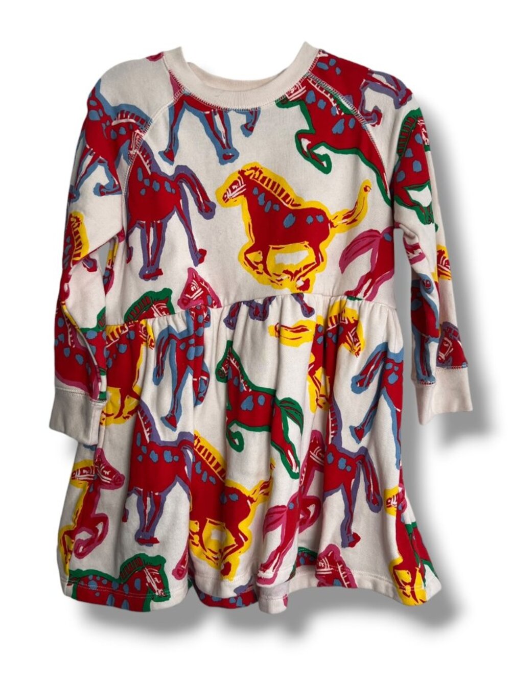 NEW Stella McCartney Kids Girls Painted Horses Sweatshirt Dress Size 6Y